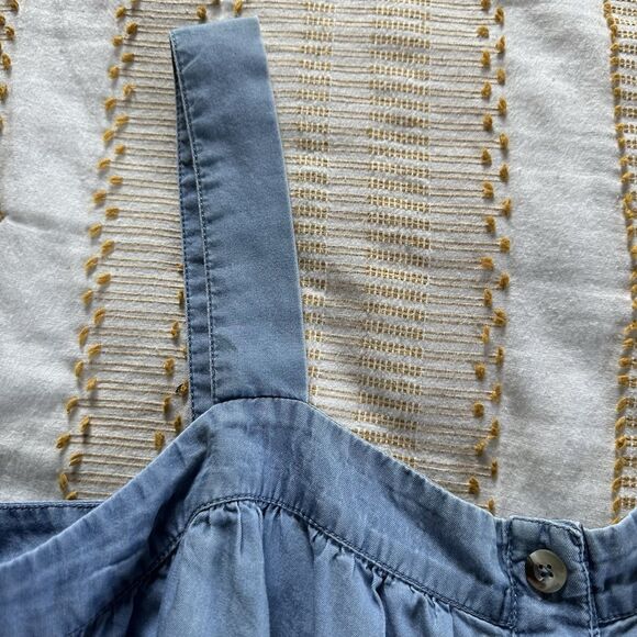 Motherhood Maternity Women’s Blue Denim Tank Blouse w/Tie Front Size XL - Picture 3 of 11